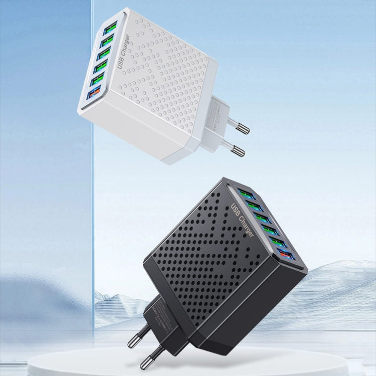 6-Ports Multifunctional Quick Charging USB Travel Charger Power Adapter, Model: White UK Plug by buy2fix