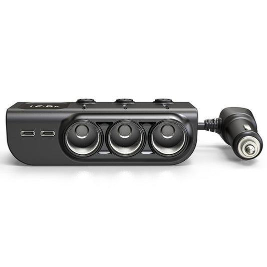 120W Digital Display Cigarette Lighter Car Fast Charging Charger(Black) by buy2fix
