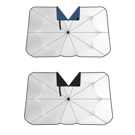 140x79cm Car Front Gear Opening Style Insulated Sun Protection Parasol(Blue Base Cloth) by buy2fix