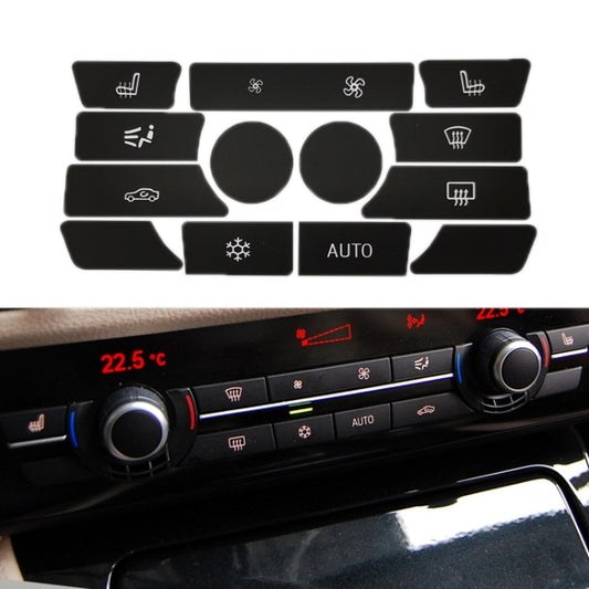 For BMW 5 Series/7 Series/X5/C6/F10/F01/F15 Air Conditioning Button Repair Sticker, Style: A 13pcs No OFF by buy2fix