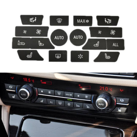 For BMW 5 Series/7 Series/X5/C6/F10/F01/F15 Air Conditioning Button Repair Sticker, Style: C 16pcs No OFF by buy2fix