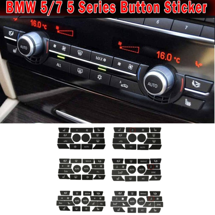 For BMW 5 Series/7 Series/X5/C6/F10/F01/F15 Air Conditioning Button Repair Sticker, Style: B 14pcs With OFF by buy2fix