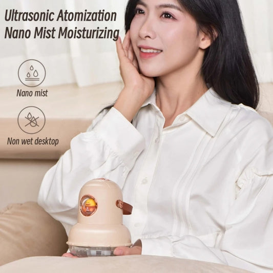 ICARER FAMILY IF-JS01 USB Charging Desktop Night Light Dual-spray Humidifier, Color: White (Doll) by ICARER FAMILY