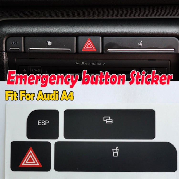 For Audi A4 Emergency/Double Flash Button Cup Holder Button Repair Sticker, Left-Hand Drive Only(Without Card Box) by buy2fix