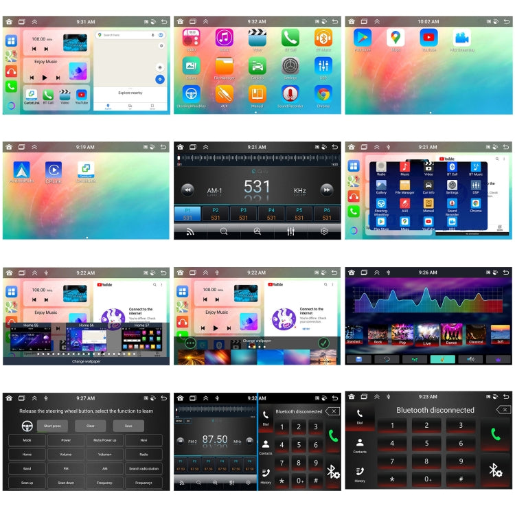 7 inch 6+128G Android Universal HD Large Screen Car Bluetooth Player Android GPS Navigation Integrated Machine(Standard) by buy2fix