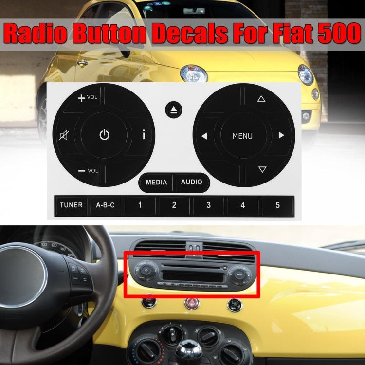 For Fiat 500 Multimedia Button Repair Sticker by buy2fix