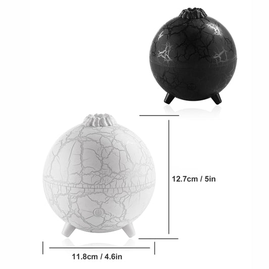 D612 USB Plug-in Colorful Gradient Atmosphere Light Flame Crack Aromatherapy Humidifier(Black) by buy2fix