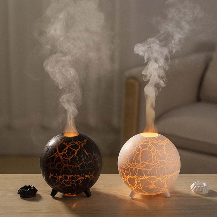 D612 USB Plug-in Colorful Gradient Atmosphere Light Flame Crack Aromatherapy Humidifier(Black) by buy2fix
