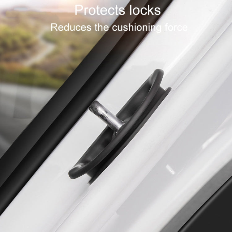 4pcs / Set For Tesla Model 3/Y Door Latch Cover Silent Shock Absorption Locking Clip(Black) by buy2fix
