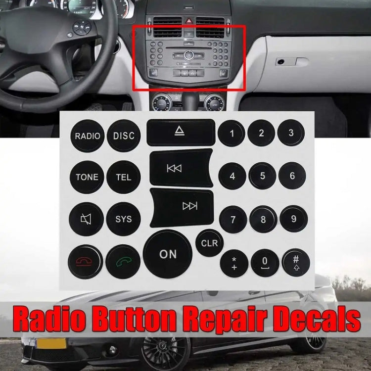For Mercedes Benz C/E/GLK/W 2007-2014 Radio Button Repair Sticker(Style Two) by buy2fix