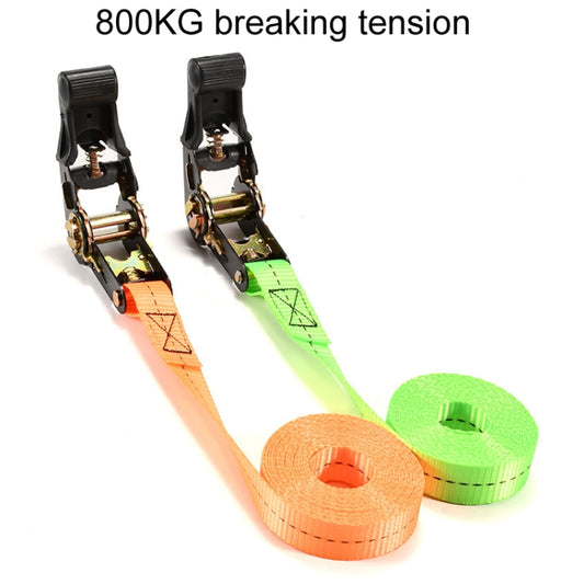 Motorcycle Ratchet Tensioner Cargo Bundling And Luggage Fixing Straps, Specification: Fluorescent Green 4m by buy2fix