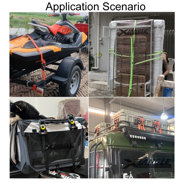 Motorcycle Ratchet Tensioner Cargo Bundling And Luggage Fixing Straps, Specification: Orange 4m by buy2fix