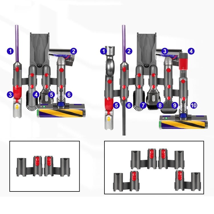 For Dyson V7 V8 V10 V11 V12 V15 Vacuum Cleaner Storage Rack Extension Bracket 1pair - For Dyson Accessories by buy2fix | Online Shopping UK | buy2fix