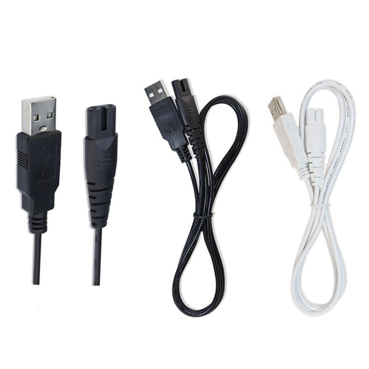 1.25m For Shaver / Water Refill Device USB TTo 8-Figure Tail Charging Cable Power Cord(White) - Shavers Parts by buy2fix | Online Shopping UK | buy2fix