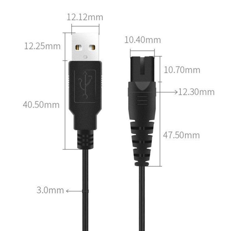 1.25m For Shaver / Water Refill Device USB TTo 8-Figure Tail Charging Cable Power Cord(White) - Shavers Parts by buy2fix | Online Shopping UK | buy2fix