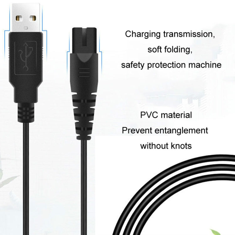 1.25m For Shaver / Water Refill Device USB TTo 8-Figure Tail Charging Cable Power Cord(White) - Shavers Parts by buy2fix | Online Shopping UK | buy2fix