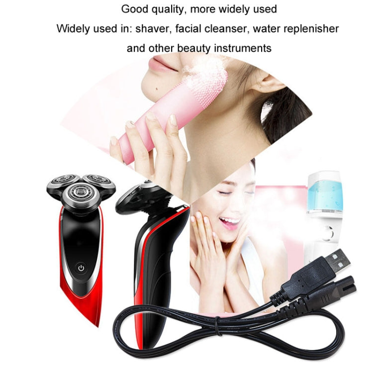 1.25m For Shaver / Water Refill Device USB TTo 8-Figure Tail Charging Cable Power Cord(White) - Shavers Parts by buy2fix | Online Shopping UK | buy2fix