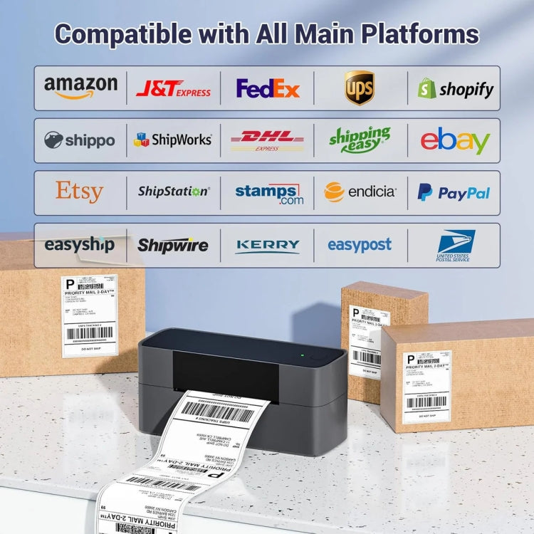 Phomemo PM245-BT Bluetooth Shipping Label Printer Support Labels Width 1- 4.6 Inch(US Plug) - Receipt Printers by Phomemo | Online Shopping UK | buy2fix