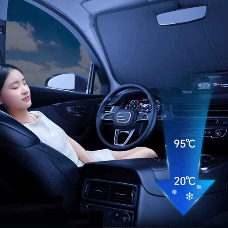 145x80cm Car Front Windshield Sun Protection Laser Sunshade Blinds, Style: Double Circle Sun Visor by buy2fix