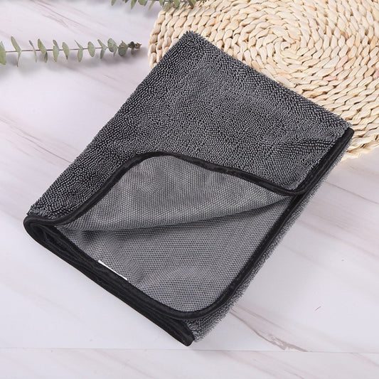 40x40cm Thickened Twisted Braid Cloth Absorbent Car Cleaning Towel(Dark Gray 1pcs) by buy2fix