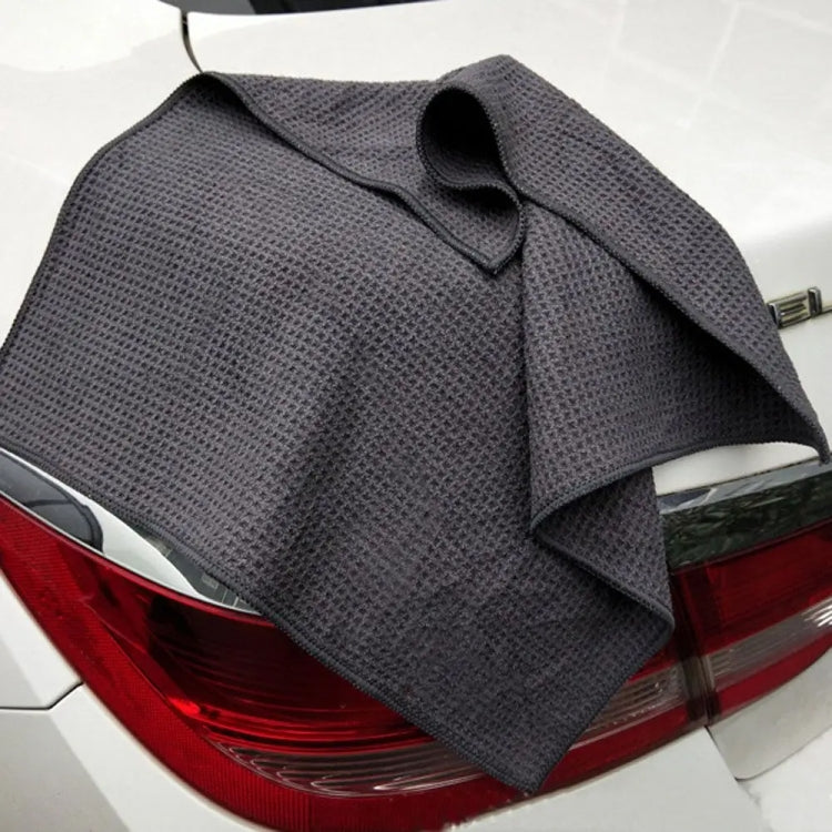 40x40cm Thickened Absorbent Honeycomb Mesh Car Wash Cleaning Towel(Dark Gray) by buy2fix
