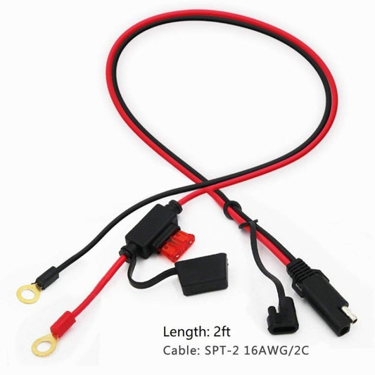 SAE To O-Type Ring Connector Quick Disconnect SAE Car Storage Battery Extension Cable by buy2fix