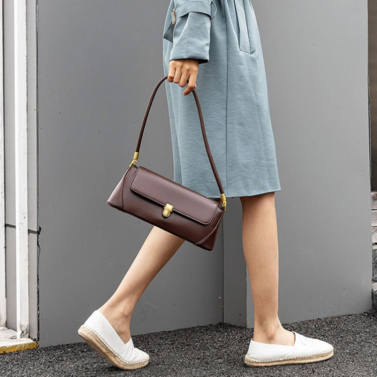 Women Vintage Baguette Armpit Bag Shoulder Handbag(Olive Black) by buy2fix