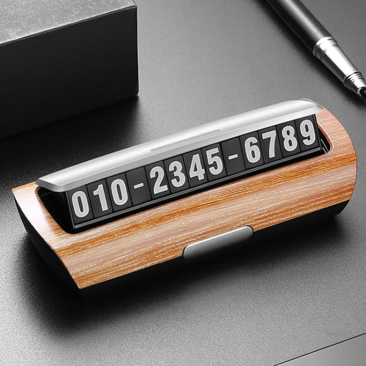 Hidden Luminous Temporary Parking Sign With Car Number, Color: Imitation Wood Grain by buy2fix