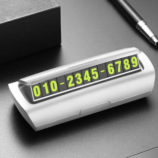 Hidden Luminous Temporary Parking Sign With Car Number, Color: Pure White by buy2fix
