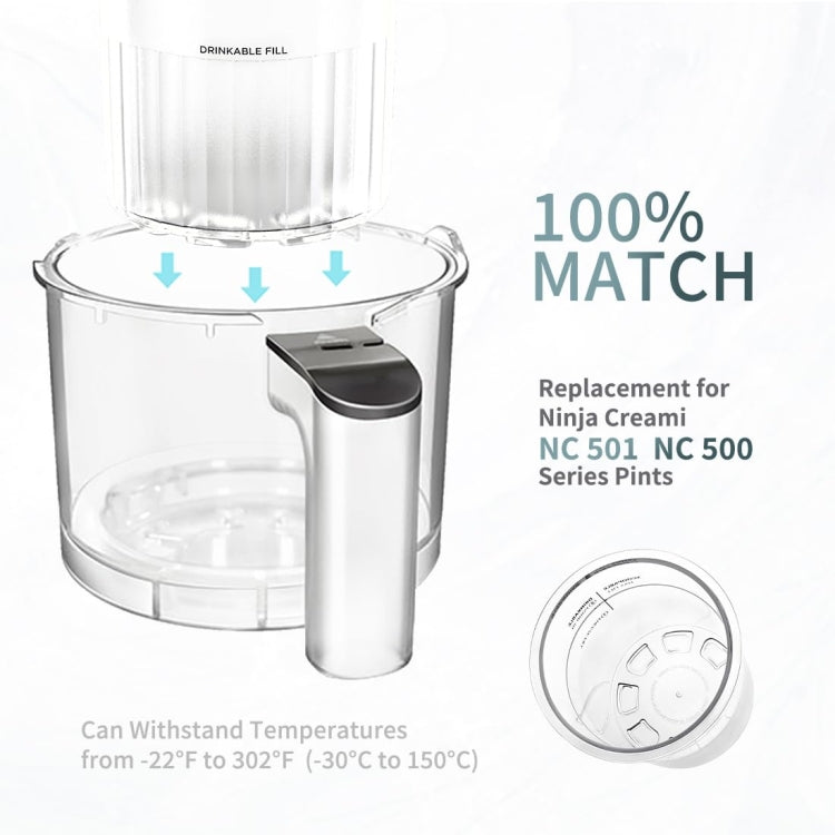 For Ninja Creami Deluxe NC500 / NC501 4pcs /Set 24Oz Ice Cream Containers - Food Disposer Parts by buy2fix | Online Shopping UK | buy2fix