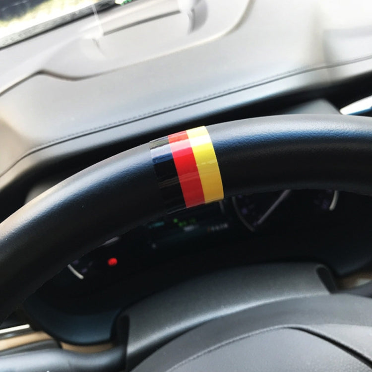 2pcs Steering Wheel Three-color Label Car Modification Film, Pattern: German Flag by buy2fix