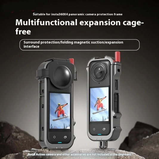 For Insta360 X4 Metal Frame Action Camera Rabbit Cage Expansion Bracket by buy2fix