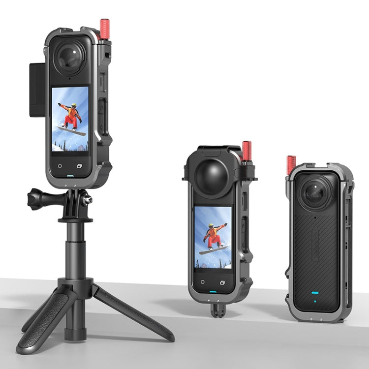 For Insta360 X4 Metal Frame Action Camera Rabbit Cage Expansion Bracket by buy2fix