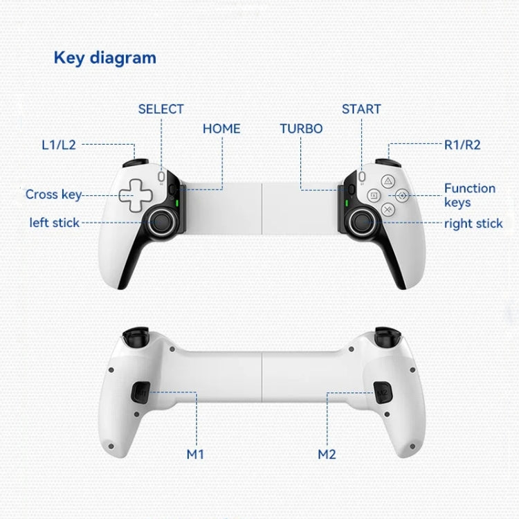 D9 Wireless Phone Stretching Game Controller For Switch / PS3 / PS4(White) by buy2fix
