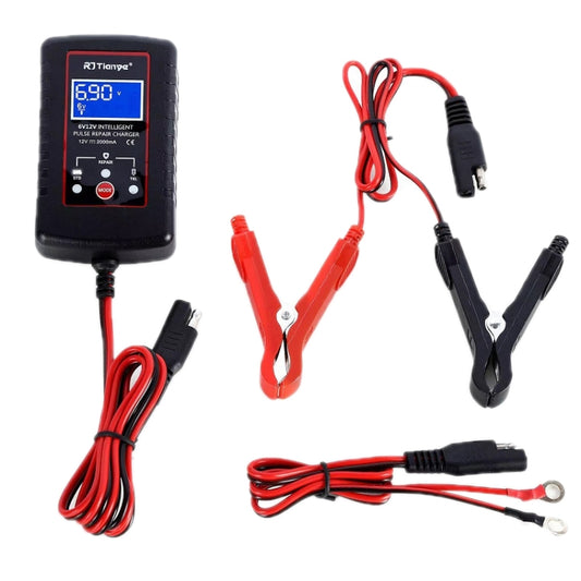 RJtianye 6V/12V ASE Adapter Cable Car Motorcycle Lawn Mower Battery Charger(EU Plug) by RJtianye