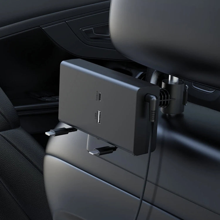 Car Cigarette Lighter Rear Seat Retractable Dual-Wire Charger(Black) by buy2fix