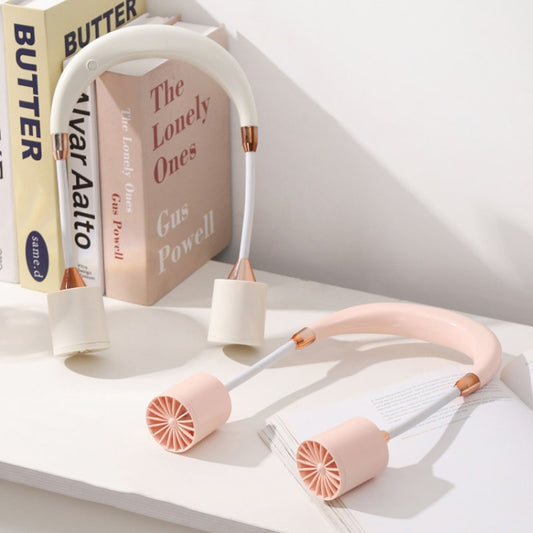 Portable Hanging Neck Fan USB Charging Long Life Outdoor Small Fan(Pink) by buy2fix