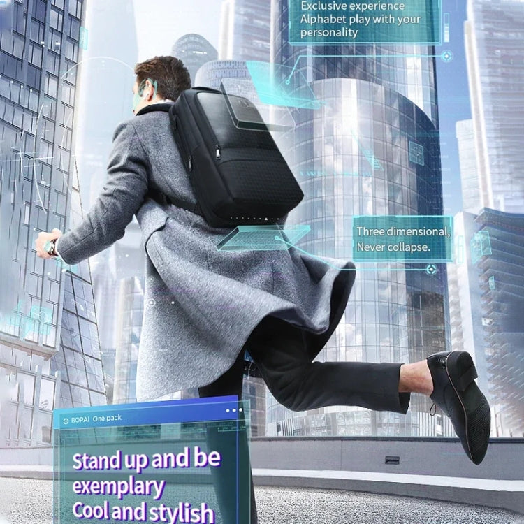 Bopai 61-26111 Large Capacity Business Commuter Laptop Backpack With USB+Type-C Port(Black) by Bopai