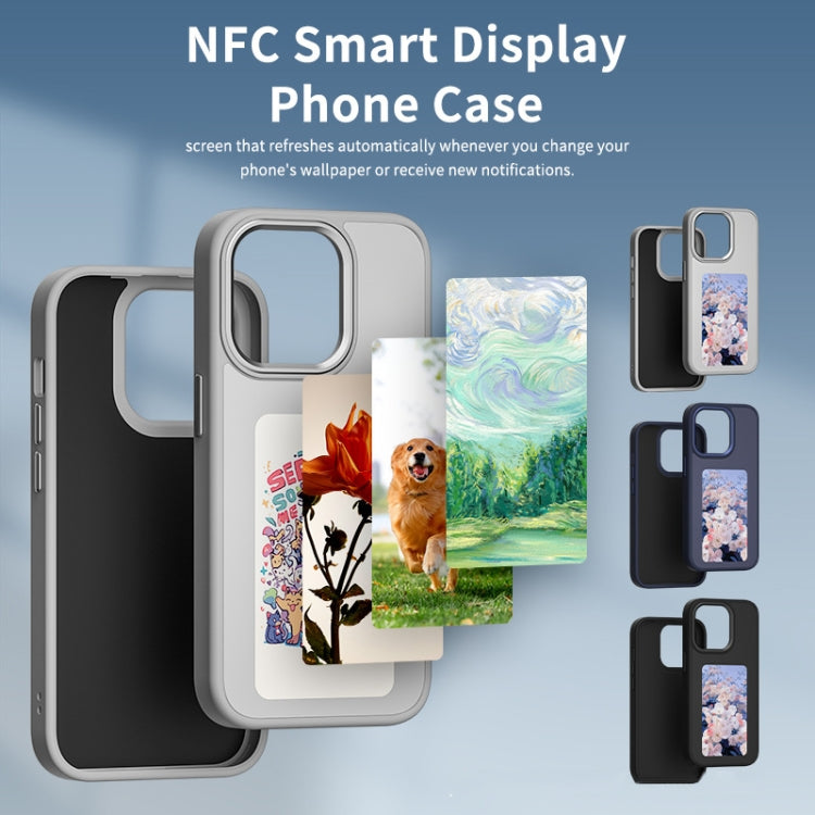 For iPhone 15 Pro NFC Four-Color E-ink Screen DIY Phone Case(Gray) - iPhone 15 Pro Cases by buy2fix | Online Shopping UK | buy2fix