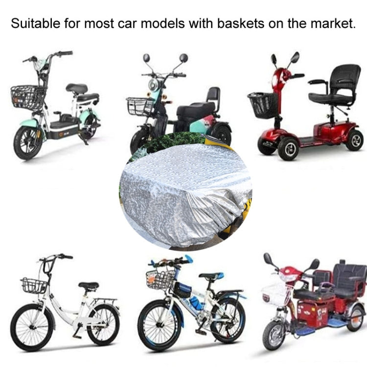 Battery Car Front Basket Rain Cover Bicycle Basket Waterproof Bag Universal, Size: Large(Silver) by buy2fix