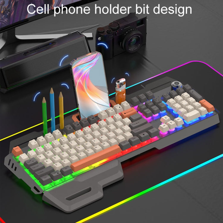 XUNSVFOX K90 Mechanical Feeling Metal Keyboard Gaming Computer Wired Keyboard(Shimmer) by XUNSVFOX