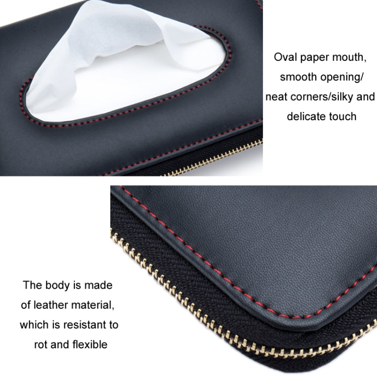 Car Sun Visor Skylight Hanging Tissue Box(H055 Black) by buy2fix