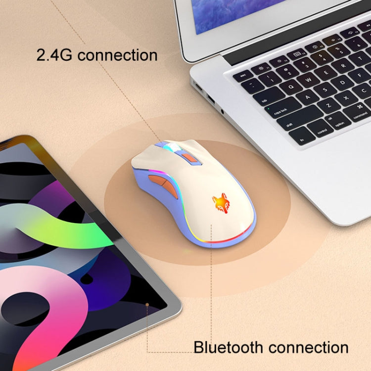 XUNSVFOX XYH52 Wireless Dual Mode Mouse Rechargeable And Silent Office Gaming Mouse(Lake Blue) by XUNSVFOX