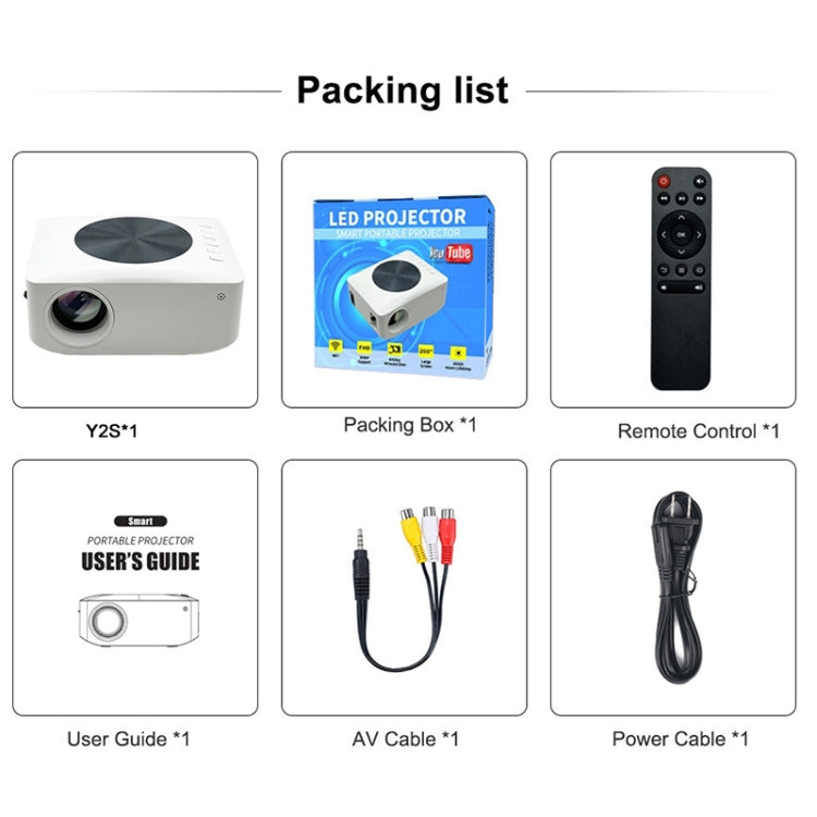 Y2S 1080P Mini LED WiFi Projector Support Wireless Wired Screen Mirroring Youtube Version(UK Plug) by buy2fix