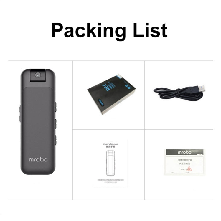 Mrobo D3 1080P Rotating Camera HD Infrared Night Recording Pen, Size: 128GB(Black) by Mrobo