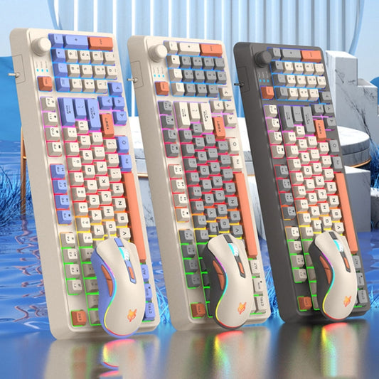XUNSVFOX K820 Wired Gaming Mechanical Feeling 94 Keys Keyboard And Mouse Set(Bee) by XUNSVFOX