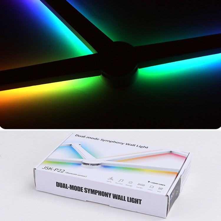JSK-P22 5V Bluetooth RGB Stitching Light E-Sports Atmosphere Decorative Lamp, Style: 6 Sections+USB To DC Line+UK Plug(Black) by buy2fix