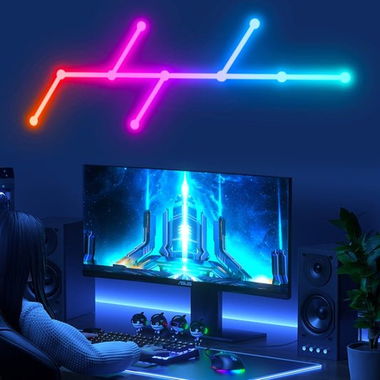 JSK-P26 Smart WiFi Bluetooth Version RGB Direct Illumination Phantom Splicing Light, Support Amazon Alexa / Google Assistant / DuerOS, Style: 9 Sections+UK Plug Adapter(White) by buy2fix