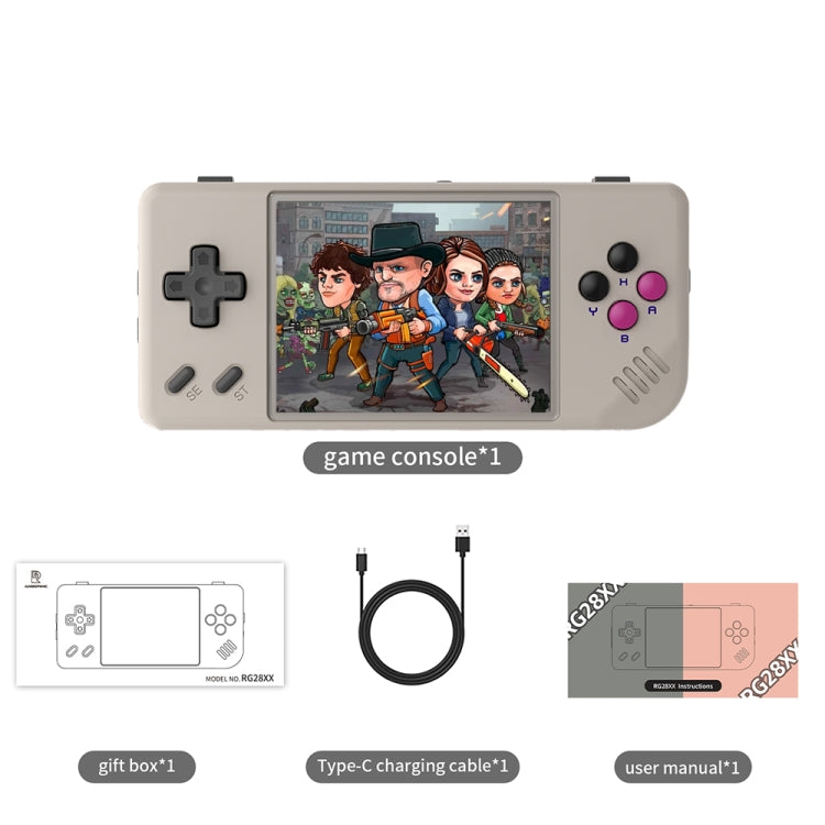 ANBERNIC RG28XX Retro Handheld Game Console 2.83-Inch IPS Screen Linux OS 64GB+128GB(Beige) by ANBERNIC