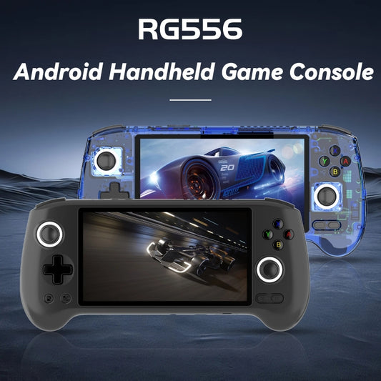 ANBERNIC RG556 Handheld Game Console Android 13 System 5.48-Inch AMOLED Screen WIFI Bluetooth Game Player 128GB+128GB(Black) by ANBERNIC